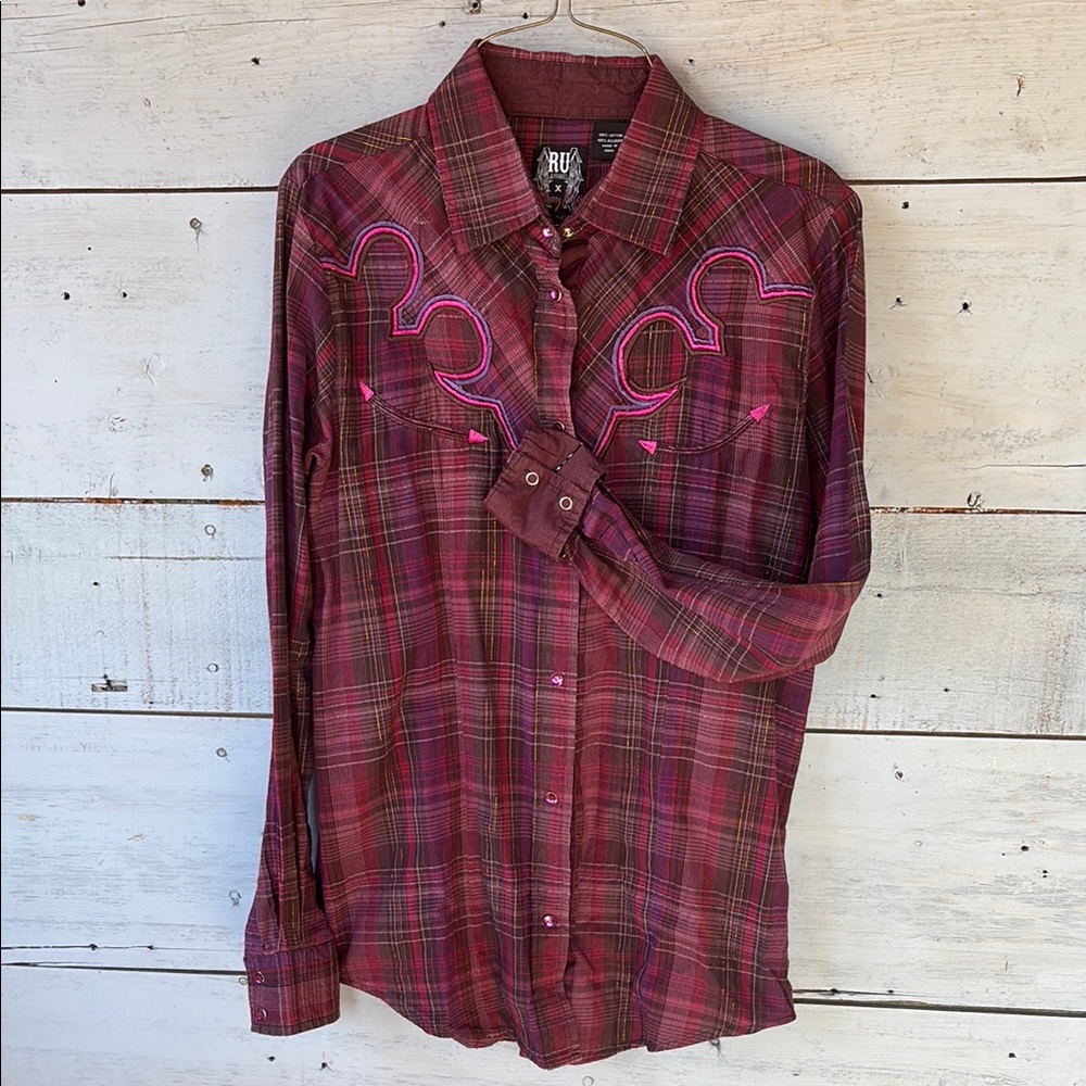 Pink and purple Western Shirt